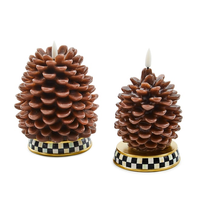 Pinecone Flicker Candles, Set of 2 image number 0