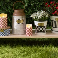 Cherry Check Flameless 5" Pillar Candle