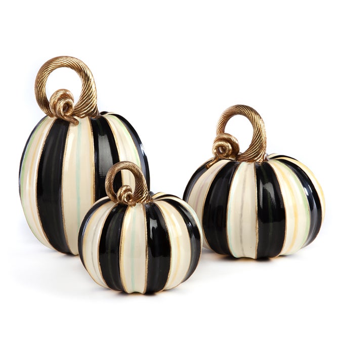 Elegant Stripe Pumpkins - Set of 3 image number 0