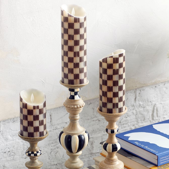 Courtly Check Flicker 5" Pillar Candle image number 6