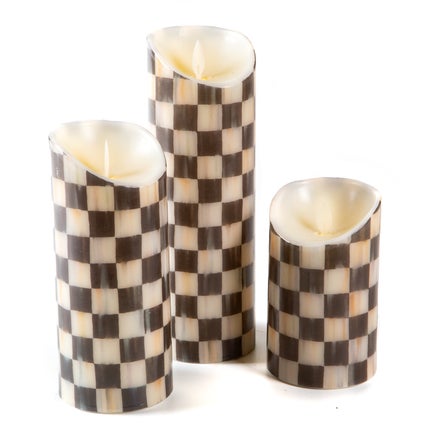 Courtly Check Flameless 7" Pillar Candle