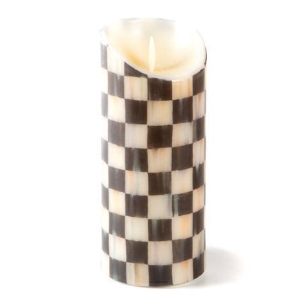 Courtly Check Flameless 7" Pillar Candle