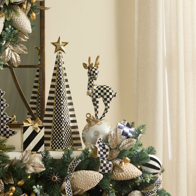 Courtly Check Gold Deary Deer On Ornament image number 2