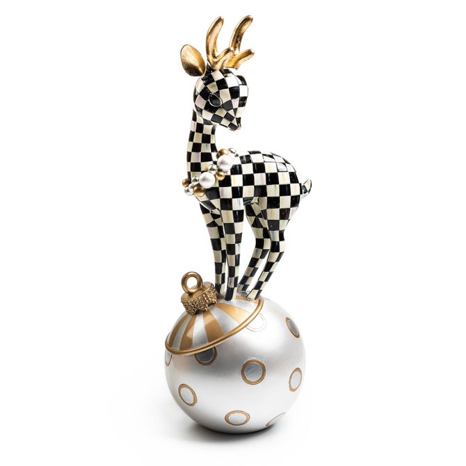 Courtly Check Gold Deary Deer On Ornament image number 0