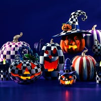 Courtly Check Tall Illuminated Jack O' Lantern