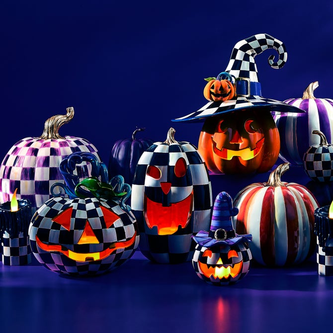 Courtly Check Tall Illuminated Jack O' Lantern image number 5