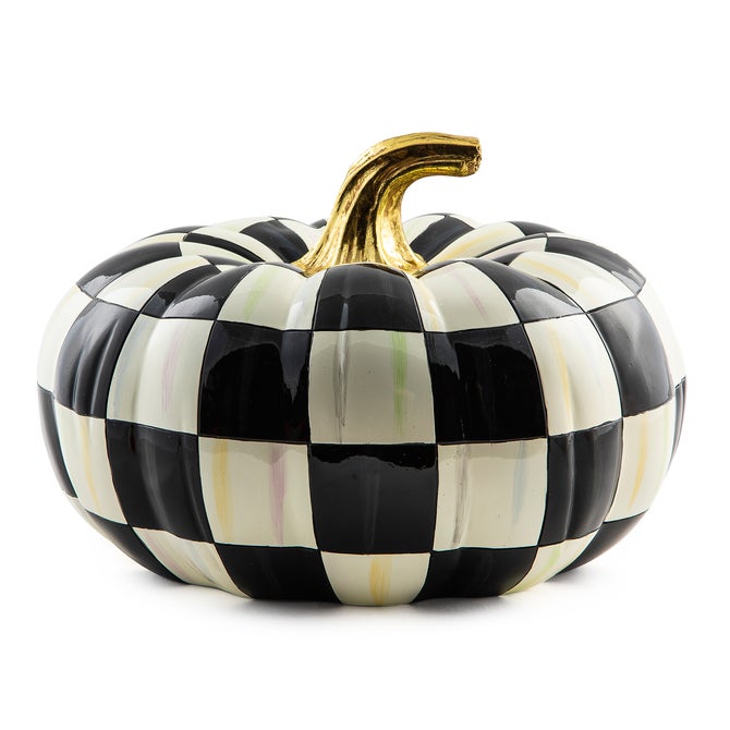 Courtly Check Squashed Glossy Medium Pumpkin image number 3