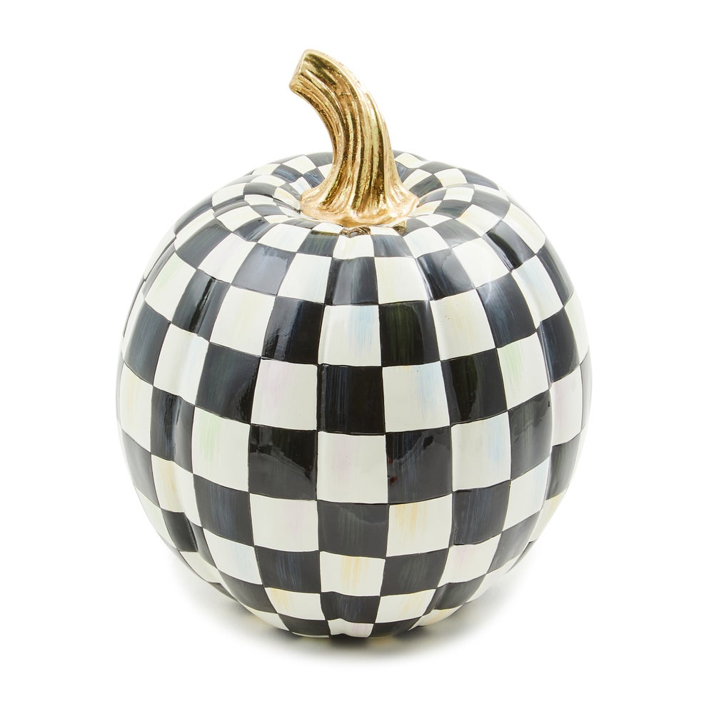 Courtly Check Glossy Small Pumpkin mackenzie-childs Panama imagen 1 Courtly Check Glossy Small Pumpkin mackenzie-childs Panama imagen 1