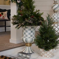 Sterling Check Pedestal Urn