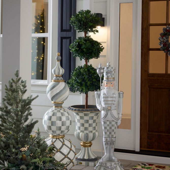 Sterling Check Pedestal Urn image number 7