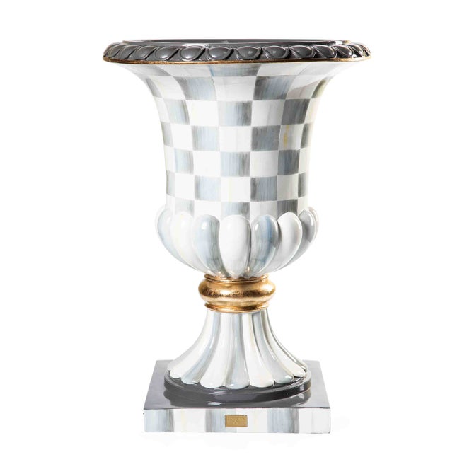Sterling Check Pedestal Urn image number 3