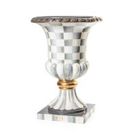 Sterling Check Pedestal Urn