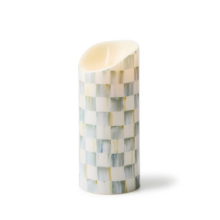 Sterling Check Flicker 7" Pillar Candle