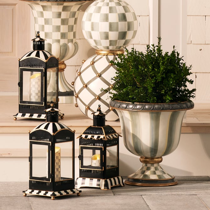 Sterling Check Flicker 9" Pillar Candle image number 1