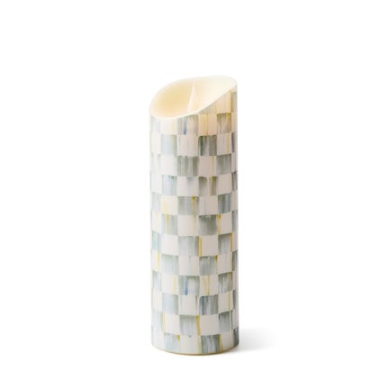 Sterling Check Flicker 9" Pillar Candle