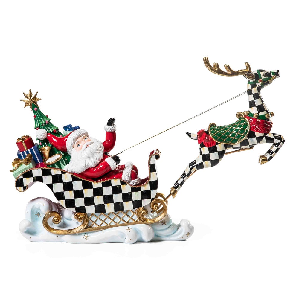 Granny Kitsch Illuminated Sleigh Ride Santa mackenzie-childs Panama imagen 1