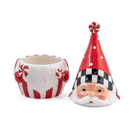 Peppermint Santa Cookie Jar