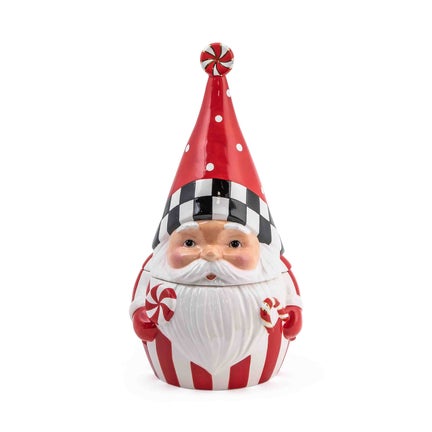 Peppermint Santa Cookie Jar