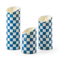 Royal Check Flicker 7" Pillar Candle
