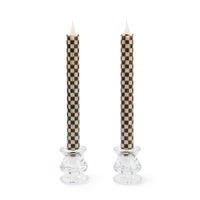 Courtly Check Flameless Dinner Candles, Set of 2