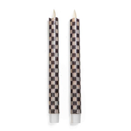 Courtly Check Flameless Dinner Candles, Set of 2