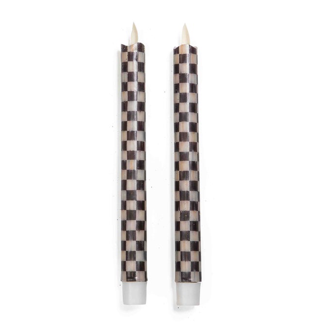 Courtly Check Flameless Dinner Candles, Set of 2 image number 0