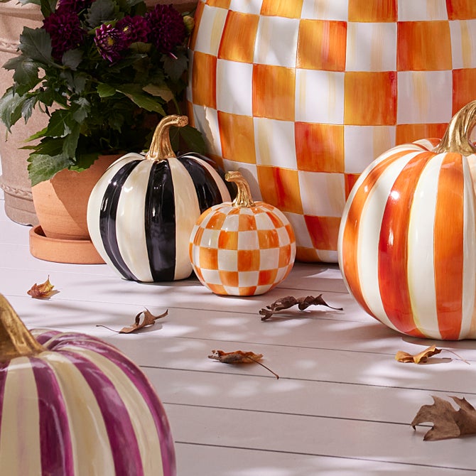 Orange Check Mini Pumpkin image number 2
