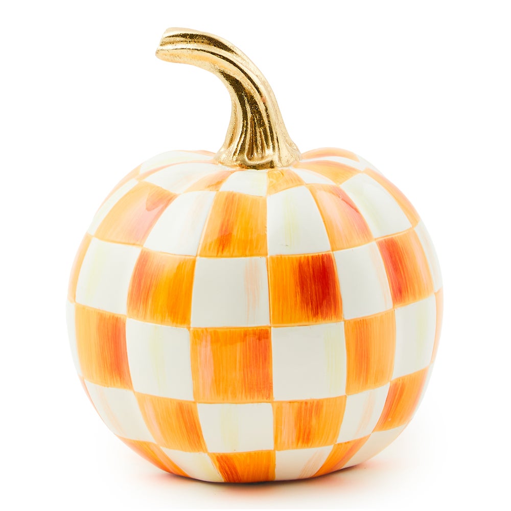 Orange Check Mini Pumpkin mackenzie-childs Panama imagen 1