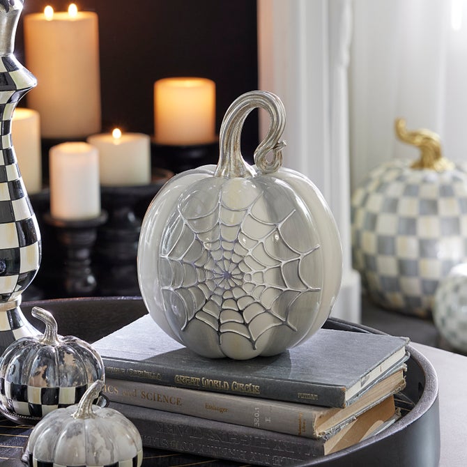 Sterling Stripe Spider Web Pumpkin image number 1