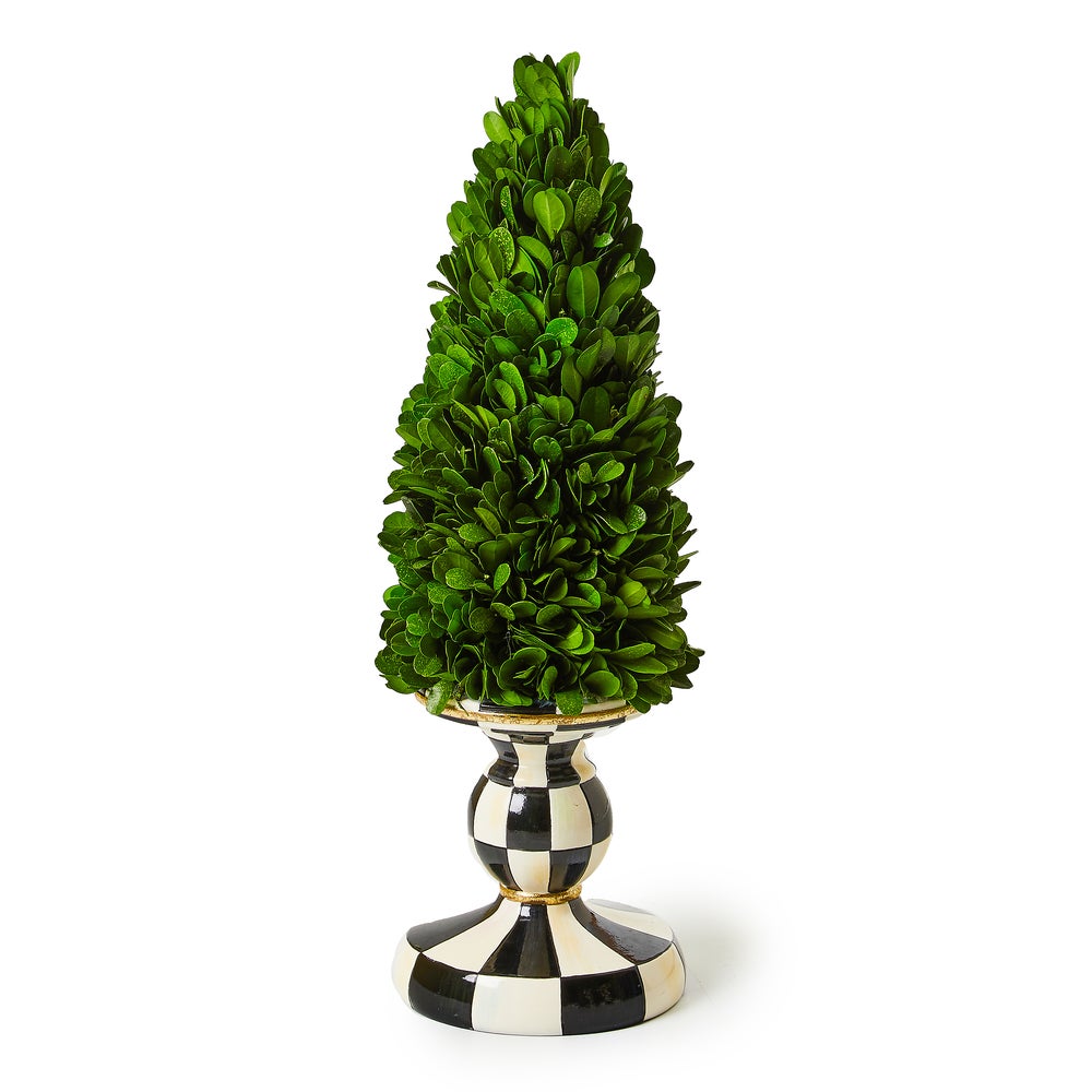 Courtly Check Small Pedestal Boxwood Tree mackenzie-childs Panama imagen 1
