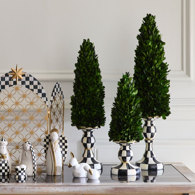 Courtly Check Medium Pedestal Boxwood Tree image number 1