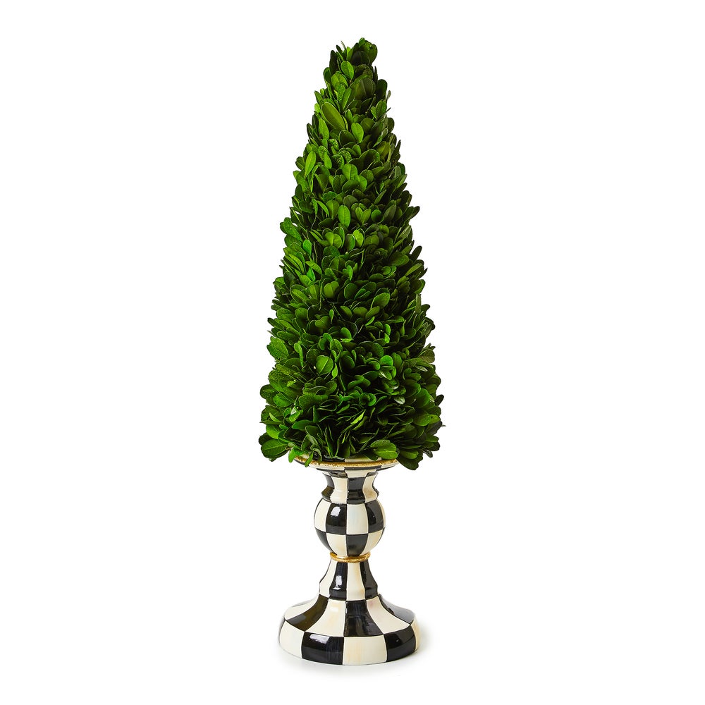 Courtly Check Medium Pedestal Boxwood Tree mackenzie-childs Panama imagen 1