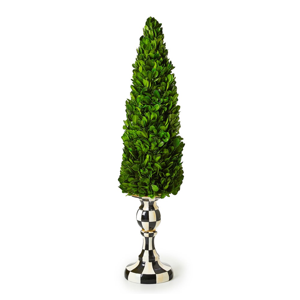 Courtly Check Large Pedestal Boxwood Tree mackenzie-childs Panama imagen 1