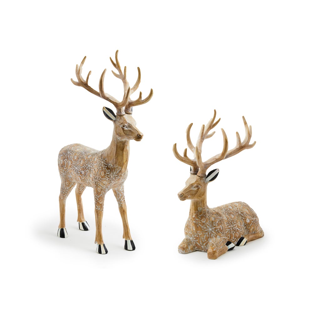 Farmhouse Holiday Block Print Deer, Set of 2 mackenzie-childs Panama imagen 1
