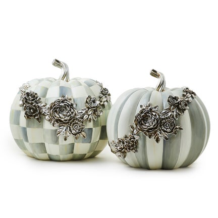 Sterling Check Silver Floral Garland Pumpkin