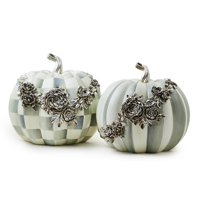 Sterling Stripe Silver Floral Garland Pumpkin image number 2