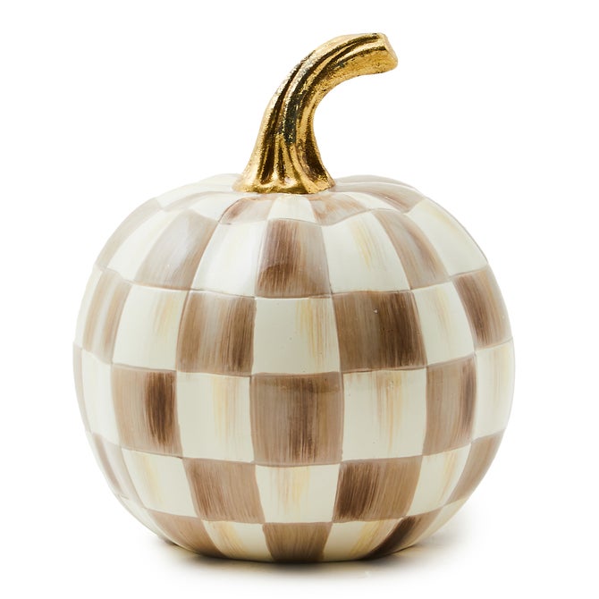 Mocha Check Mini Pumpkin image number 0