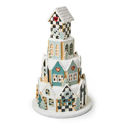 Illuminated Farmhouse Gingerbread Village