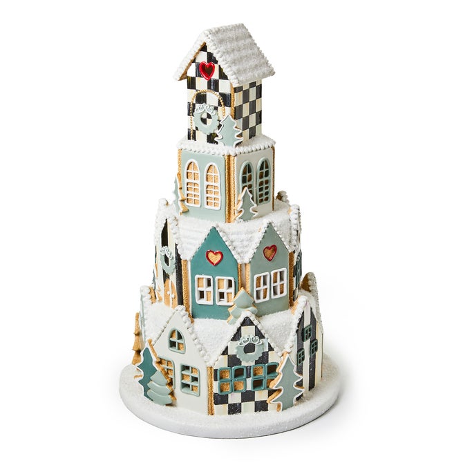 Illuminated Farmhouse Gingerbread Village image number 0