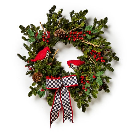 Cozy Christmas Cardinal 29" Wreath