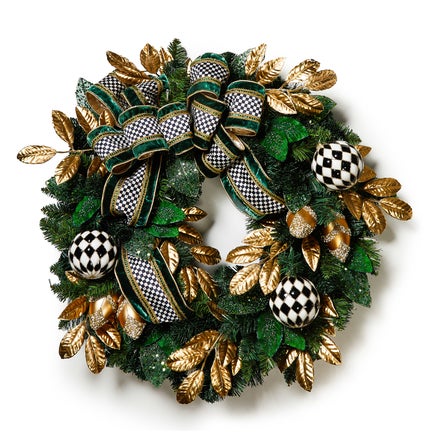 Emerald Luxe Illuminated 30" Wreath