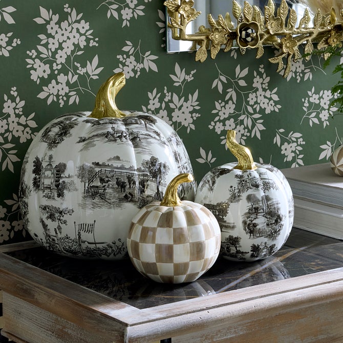 Black Toile Large Pumpkin image number 1