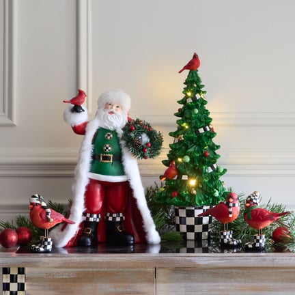 Cozy Christmas Illuminated Cardinal Tree