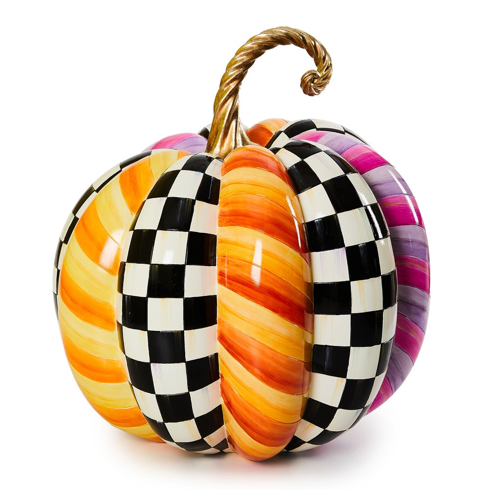 Plum & Orange Patchwork Extra Large Pumpkin mackenzie-childs Panama imagen 1