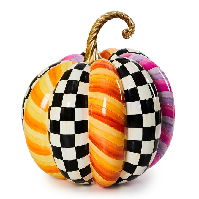 Plum & Orange Patchwork Extra Large Pumpkin image number 0