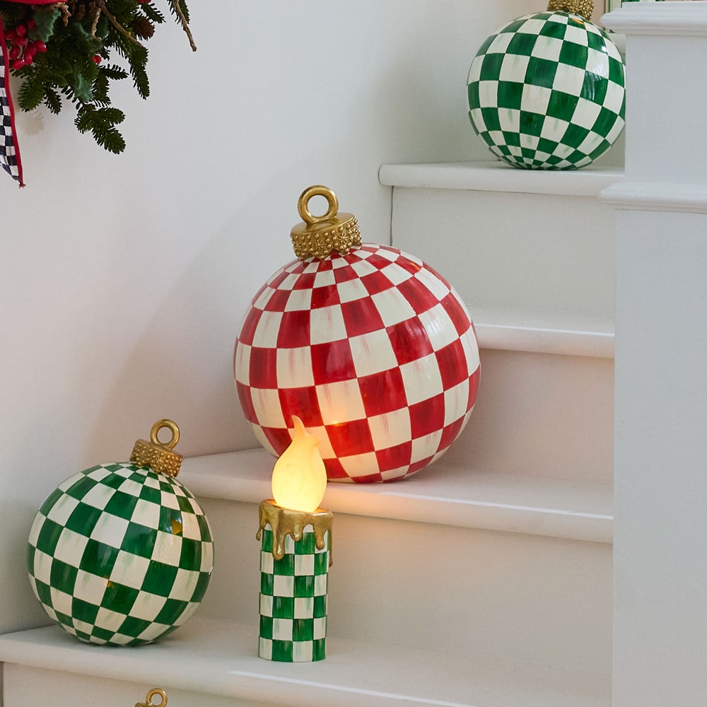 Red Check Tabletop Ornament mackenzie-childs Panama imagen 2