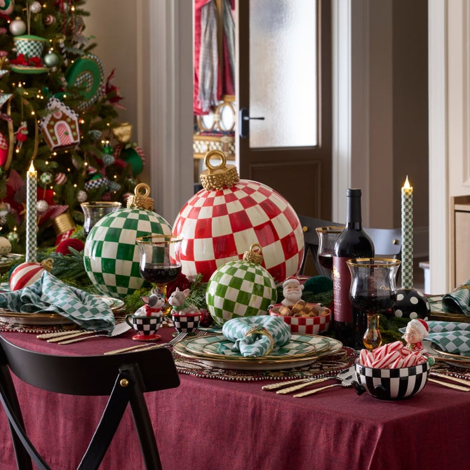 Red Check Large Tabletop Ornament image number 3