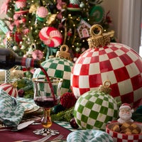 Red Check Large Tabletop Ornament