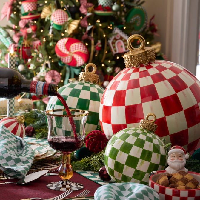Red Check Large Tabletop Ornament image number 4