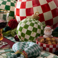 Light Green Check Tabletop Ornament